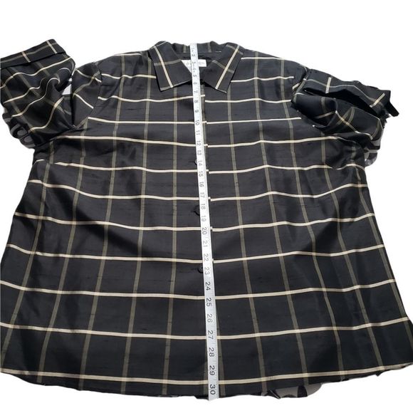 DRESSBARN Pure Silk Window Pane Jacket Size 2X - Picture 7 of 11